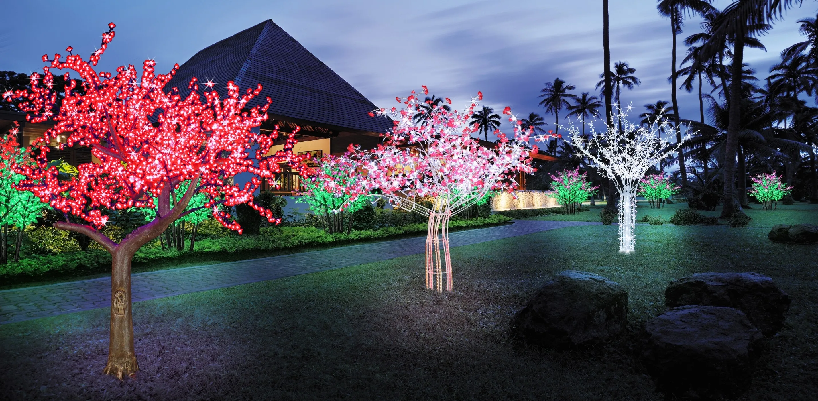 Custom Color Led Landscape Spot Garden Decoration Outdoor Luminous Holiday Decorative Tree Light Smart Tree Lights