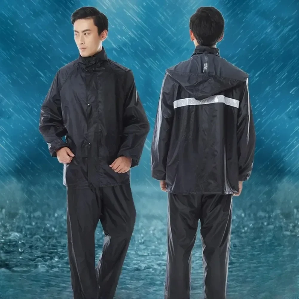 Raincoat and Rainpants Suit Full Body Rainstorm Prevention Electric Bicycle Motorcycle Takeaway Riding Reflective Split Raincoat