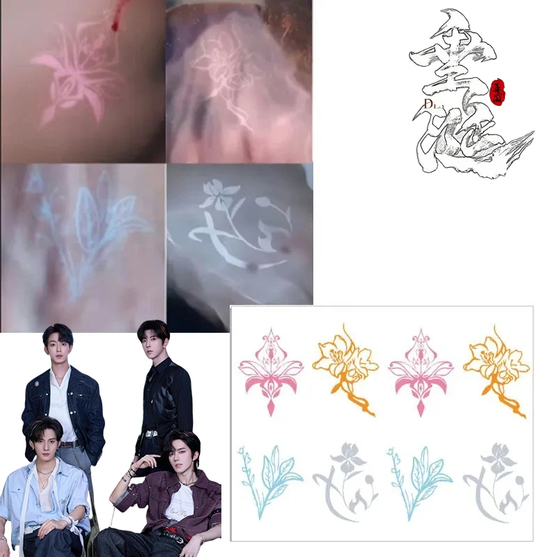 المسلسل التلفزيوني الرغبة إليوت كيبوكا تأثيري الوشم اللون الطوطم زهرة مقاوم للماء ملصقات الوشم وهمية هالوين حفلة تنكرية الدعامة #1