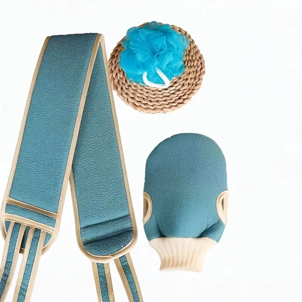 Exfoliating Bath Towel Set Body Scrubber Back Washer Rough Texture Skin Cleaning Tool For Men Women Durable Polyester Sisal