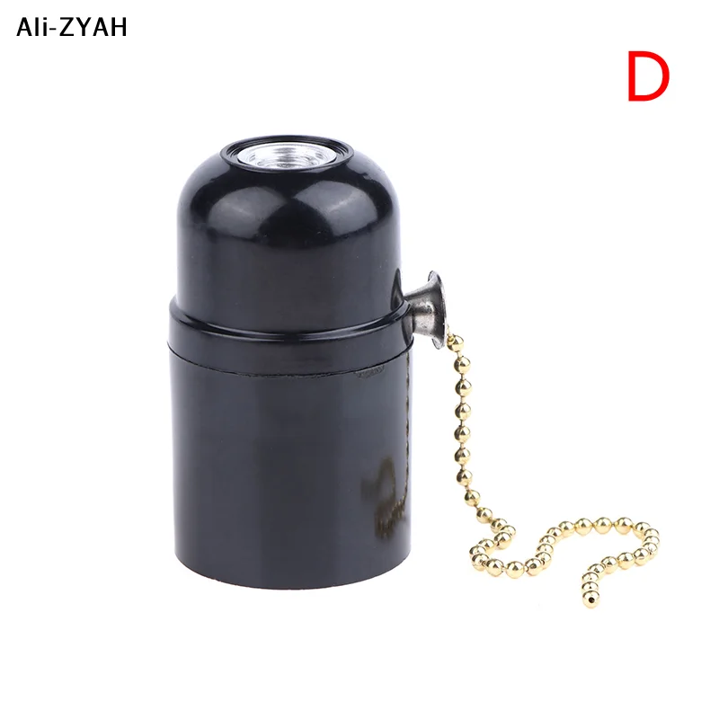 (YY)1Pc 2025 New E27 Bakelite Self-locking Light Body with Zipper Switch Lamp Base E27 Full Tooth Lamp holder with Push Button