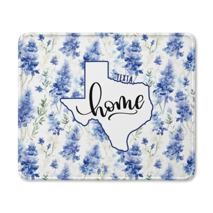 Texas Bluebonnet Mouse Pad, Texas Home Floral Mouse Pad for Women Girls, Blue Floral Flower Desk Mat for Home Office Computer G
