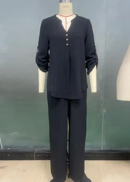 

2025 Autumn/Winter New Women's Fashion Casual Style Long Sleeve Top Loose Pants Set Two Piece Women's Clothing