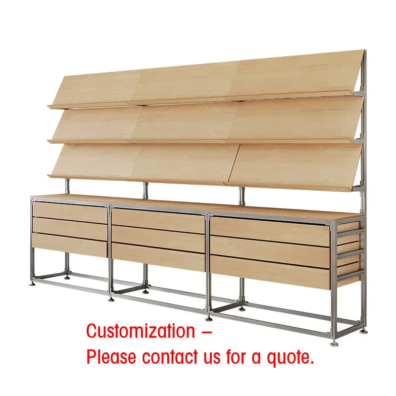 custom.Zhongdao Platform Aluminium Ocean Board Drawer Display Cabinet LED Lighted Bookshelf Exhibition Rack Storage Product