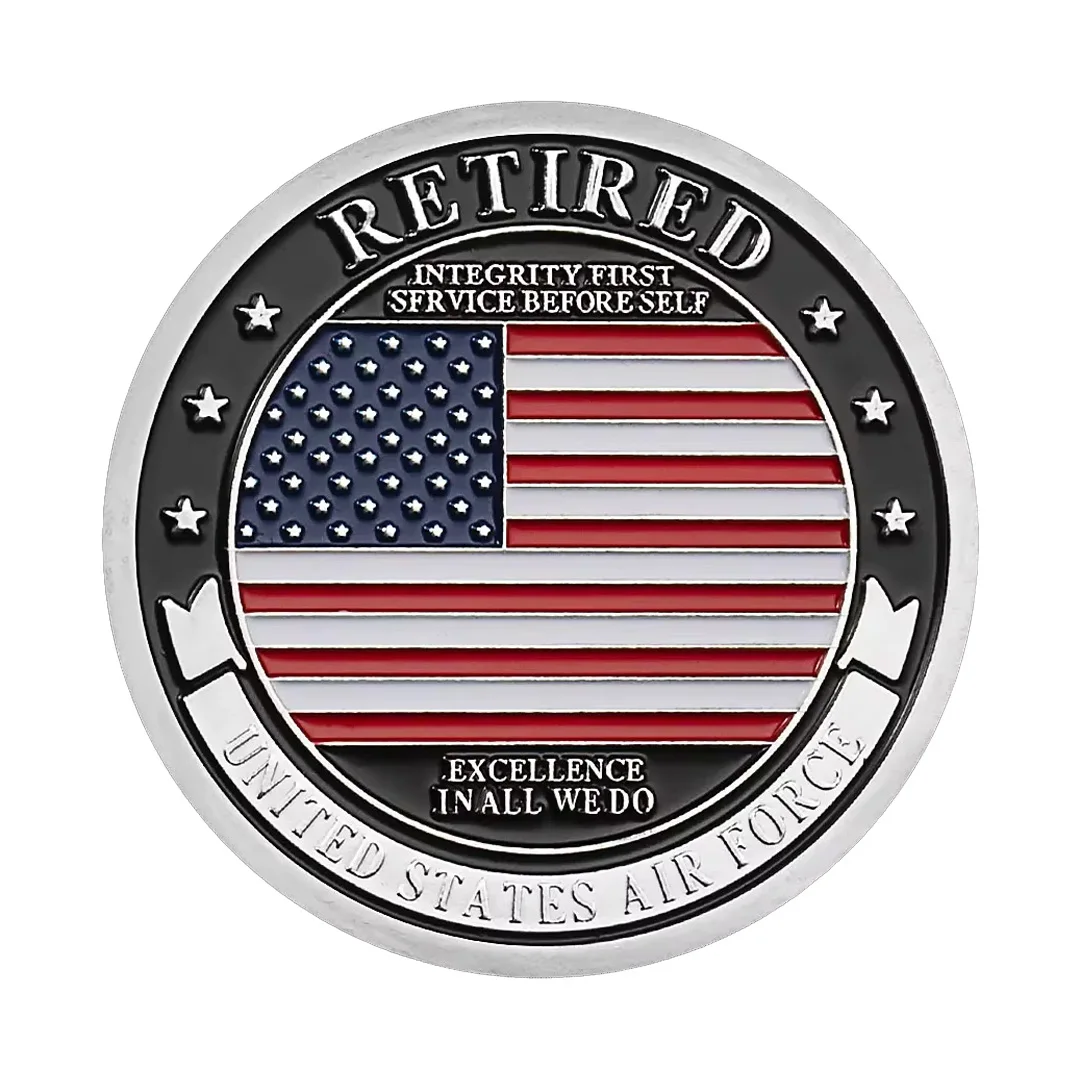 United States Army Air Corps Silvery Plated Collectible Coin Core Values of The Air Force Souvenir Coin Medal Gift