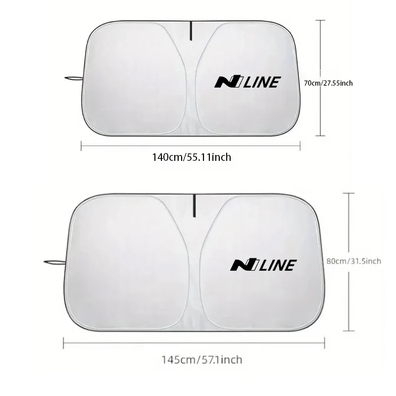 Car Windshield SunShade Cover Tools For Hyundai N Line Tucson I30 Santafe Accent Kona Elantra Ioniq IX35 I20 Getz I10 I40 Sonata - view 5