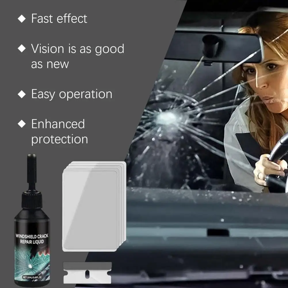 Car Windshield Repair Kit for Cracks Chips UV Glass Repair Fluid Permanent Bonding Prevents Further Spreading DIY Tool view 4