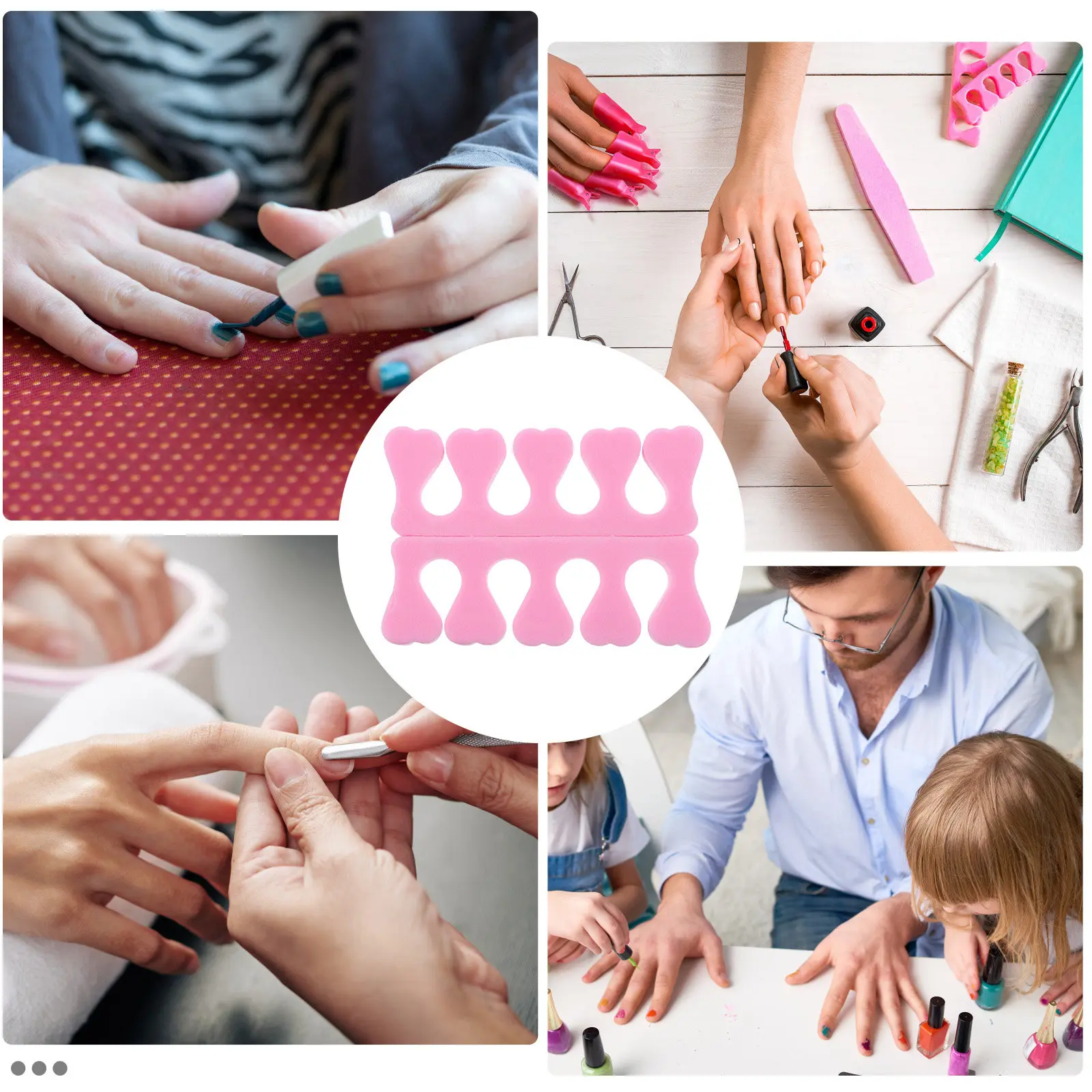 30Pcs Ultra-Soft Nail Separator Set Finger Divider Toe Separators for Nail Art Manicure Pedicure Polish Protection Balance