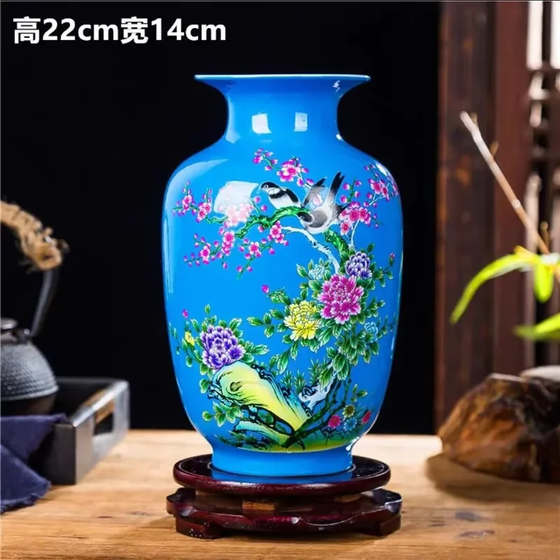 for Jingdezhen Ceramic Vase Crystal Glaze Handicraft Living Room Tabletop Ornament Home Jewelry Decorative Wine Cabinet