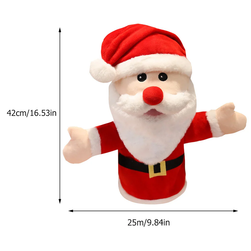 Santa Hand Puppet น่ารักการ์ตูนของเล่นนิ้วมือของเล่นเด็กหรูหราสําหรับของเล่นเด็กผู้ปกครอง-เด็ก