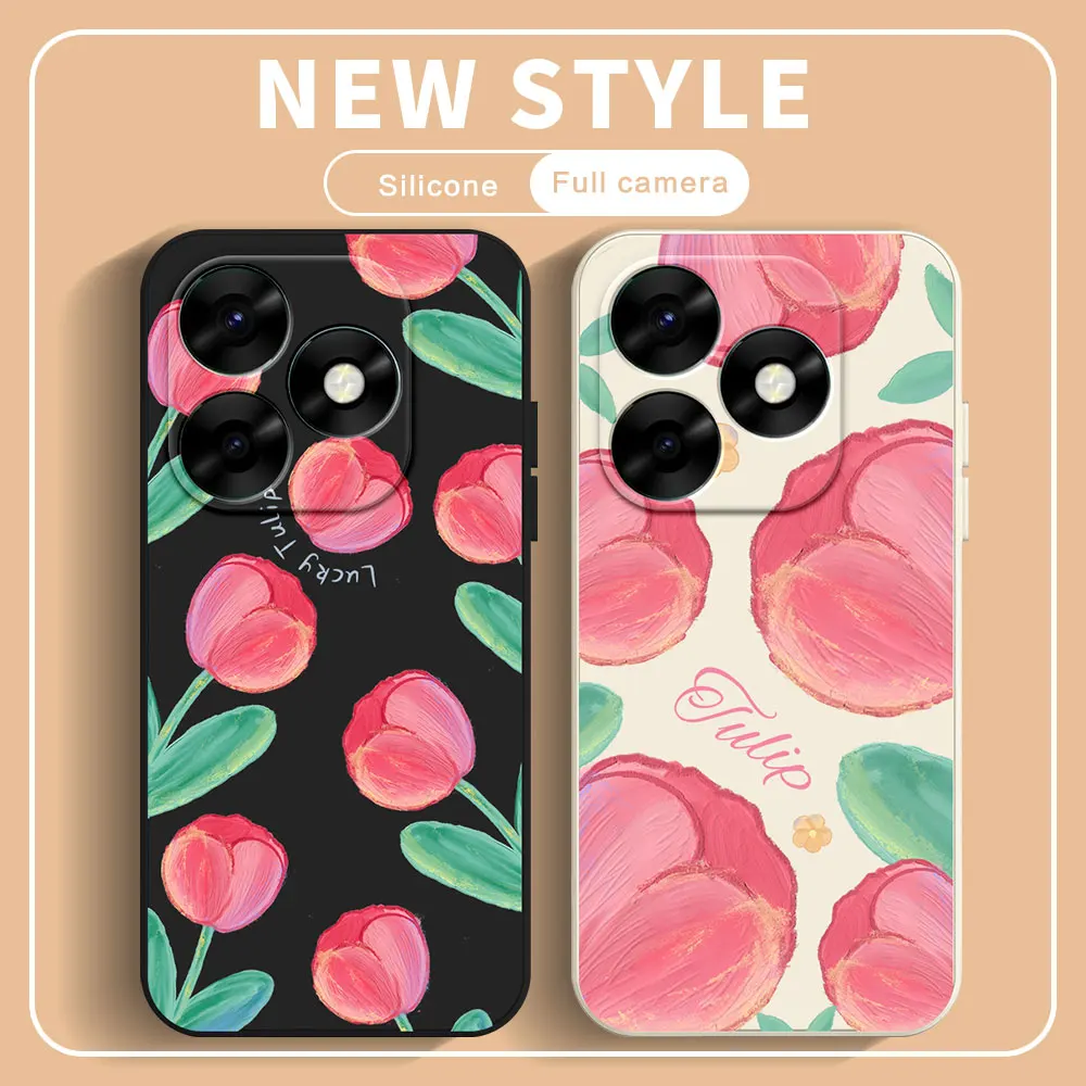 Phone Case For Itel S23 Plus A60 A70 A60s P55 Cover For itel P55 5G itelA60S itelA70 S23+ Soft Silicone Fashion Floral Styles