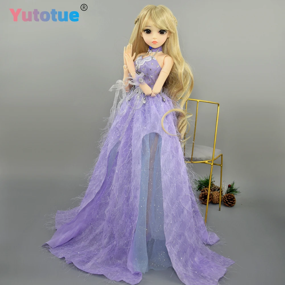YUTOTUE 1/3 BJDドール おもちゃ 60cm 女の子人形 プリンセスドレスシューズ付き 巻き毛 前髪ウィッグ付き フルセット