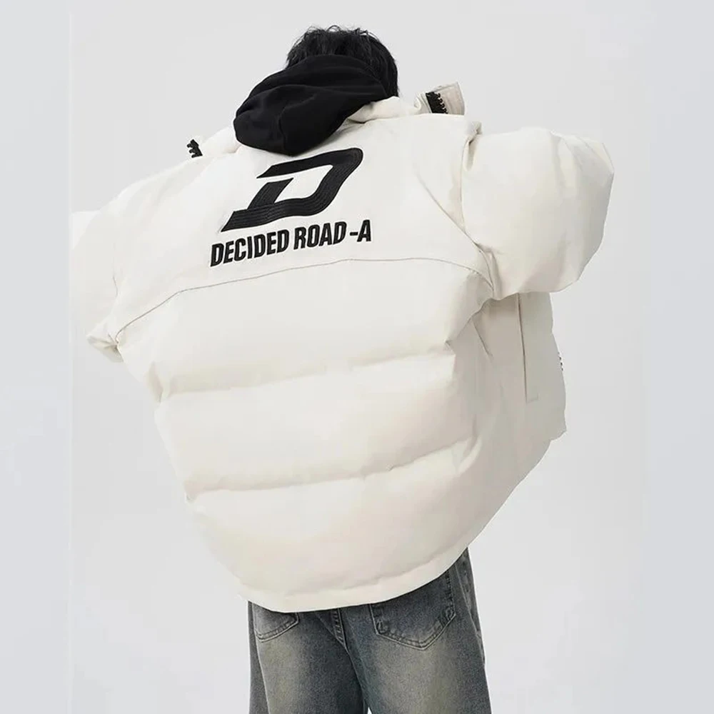 Mens Fashion Y2k Cotton Jacket Men'S Autumn And Winter New Street Trend High-End Embroidery Thickened Casual Warm Cotton Jacket