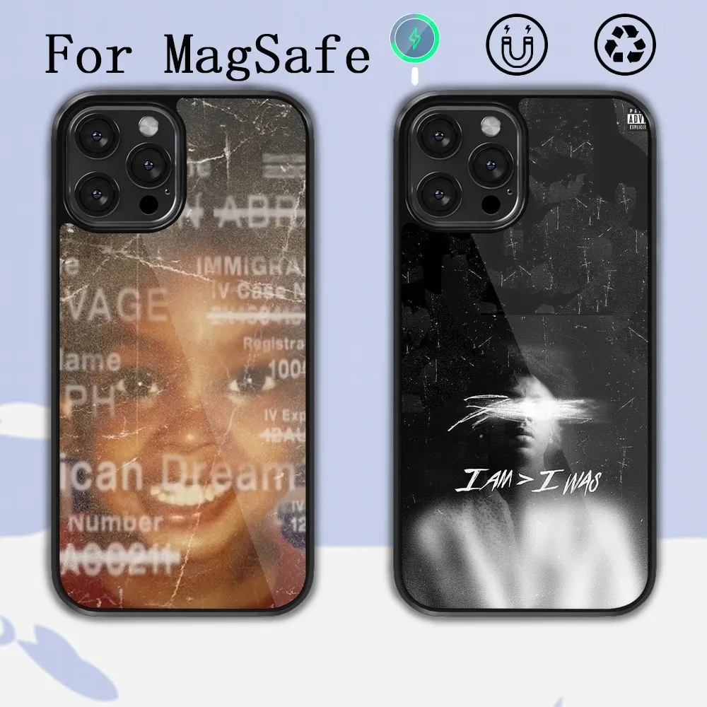 Singer 21 Savage  Phone Case For iPhone 14 13 12 11 15 Pro Max Plus Magsafe Magnetic Cover