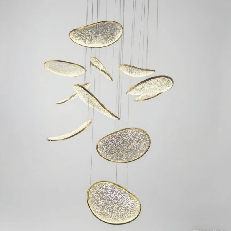 

Long pendant light, duplex building, villa apartment, light luxury designer, creative personality, model room, artistic lighting