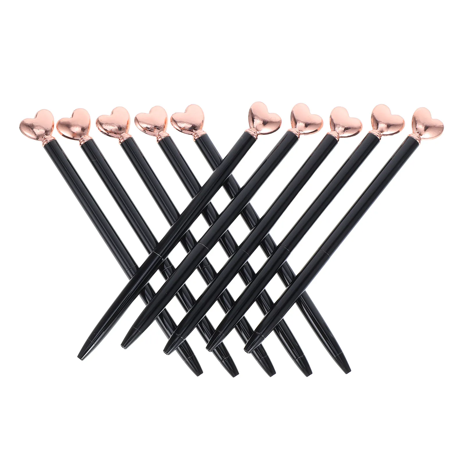 

10Pcs Heart Shaped Ballpoint Pens Metal Retractable Smooth Writing Cute Decorative Pens for Valentine's Day Wedding Party Favors