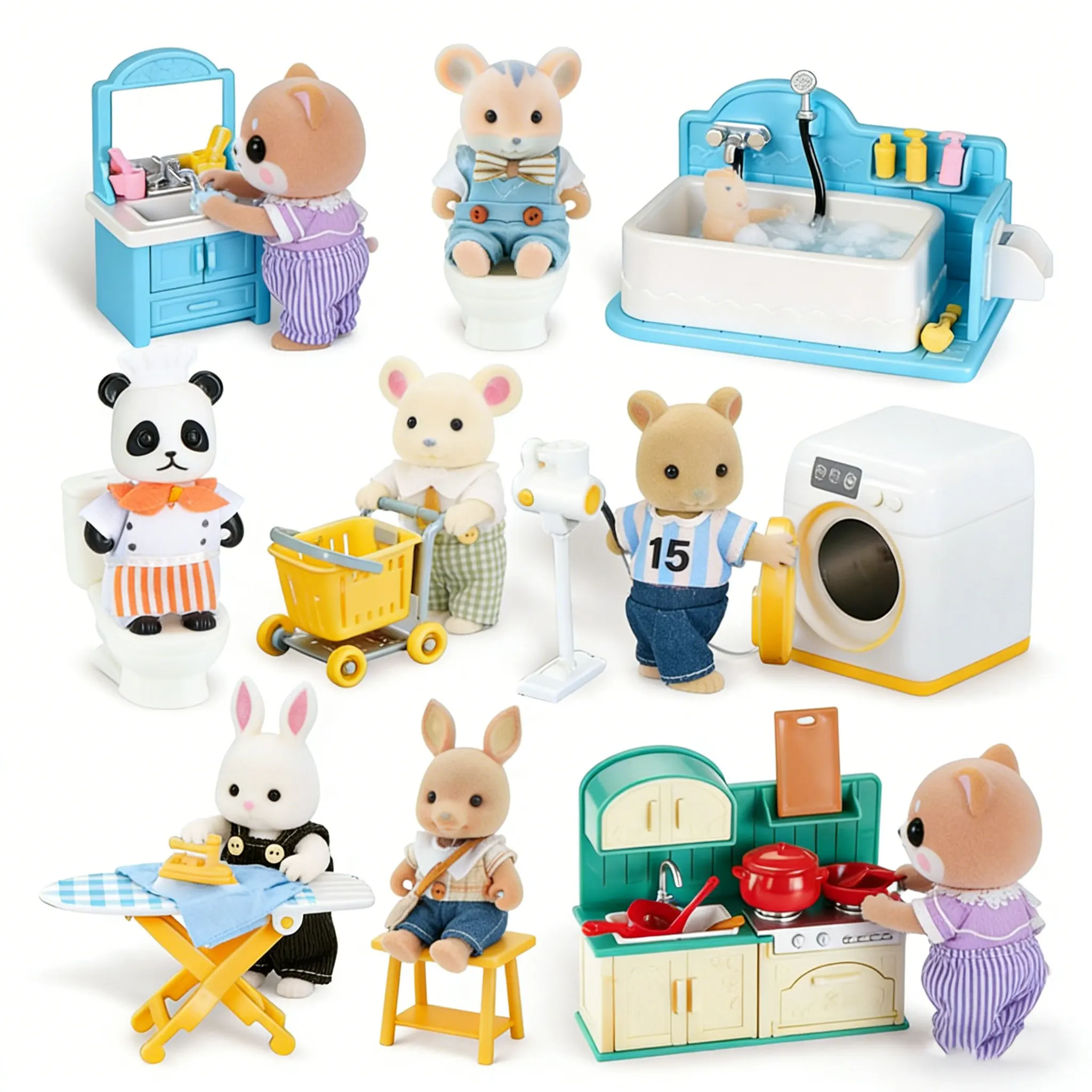 Móveis para Casa de Bonecas, Miniatura de Casa de Bonecas, Utensílios de Cozinha Flexíveis para Bonecas Koala, Geladeira, Brinquedo de Faz de Conta, Presentes de Aniversário