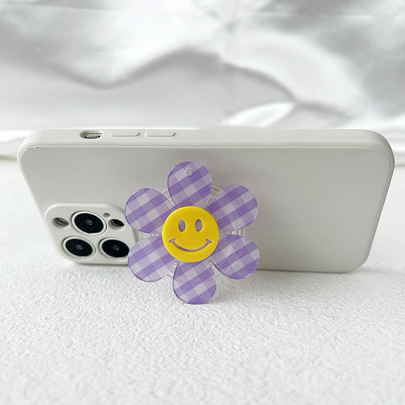 Supporto per cellulare Mopular Lovely Smile Face Socket Tok Stand Grip supporto per cellulare pieghevole pigro