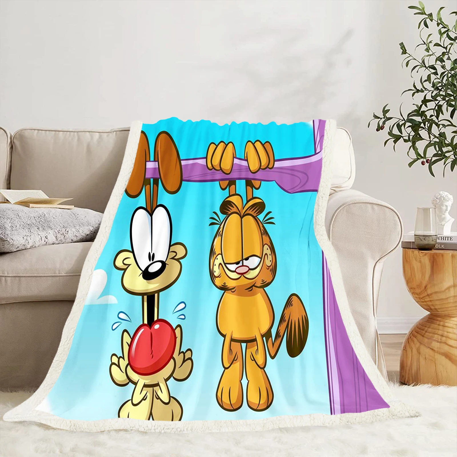 Garfield Anime Blanket For Winter Furry Microfiber Fabric Home Travel Airplane Bed Blankets And Throws Luxury