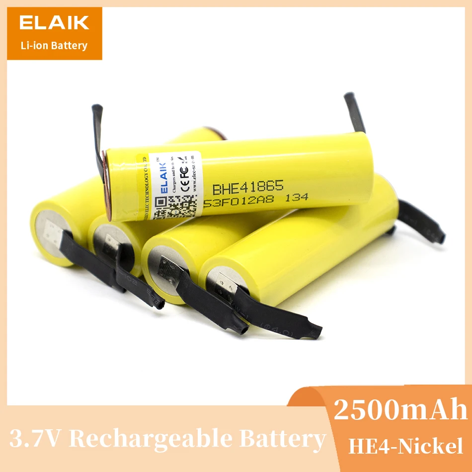 8PCS New original 18650 3.7V HE4 2500mAh Max current 20A Lithium battery Power rechargeable battery for power tools +DIY nickel