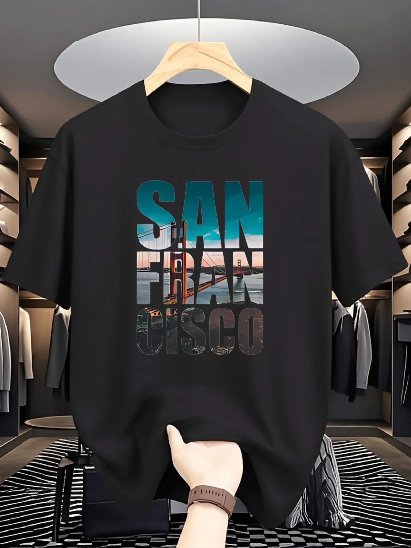 Men's SAN FRAN CISCO Graphic T-Shirt - Cityscape Tee Fabric for Travel Casual Shirt Travel Attire Urban Style Comfortable Fit