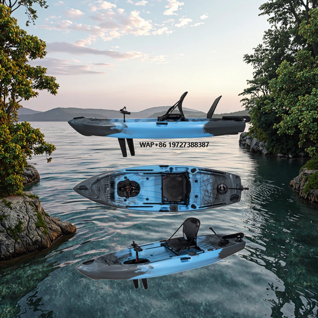 

10 FT Single Paddler Sit-On-Top Fishing Kayak Fin Pedal Kayak with Accessories for Rivers and Canoe Usage