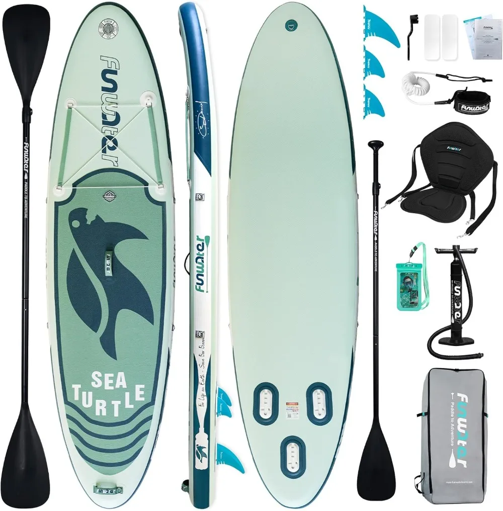 Inflatable Paddle Boards Stand Up Paddleboard Wide Stable with Premium SUP Paddle Board Accessories Non-Slip Deck