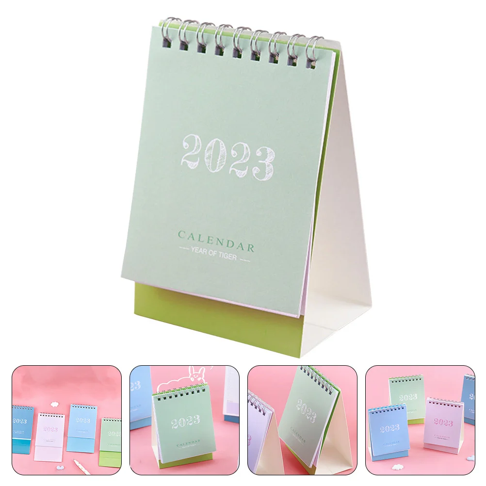 Creative Small Calendar 2023 Paper Desktop Organizer Simple Style for Plan Tracking Lightweight Easy Carry