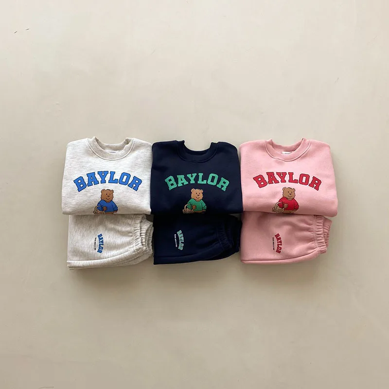 Autumn New Baby Long Sleeve Clothes Set Boy Girl Letter Print Sweatshirt + Pants 2pcs Suit Cotton Infant Toddler Casual Outfits