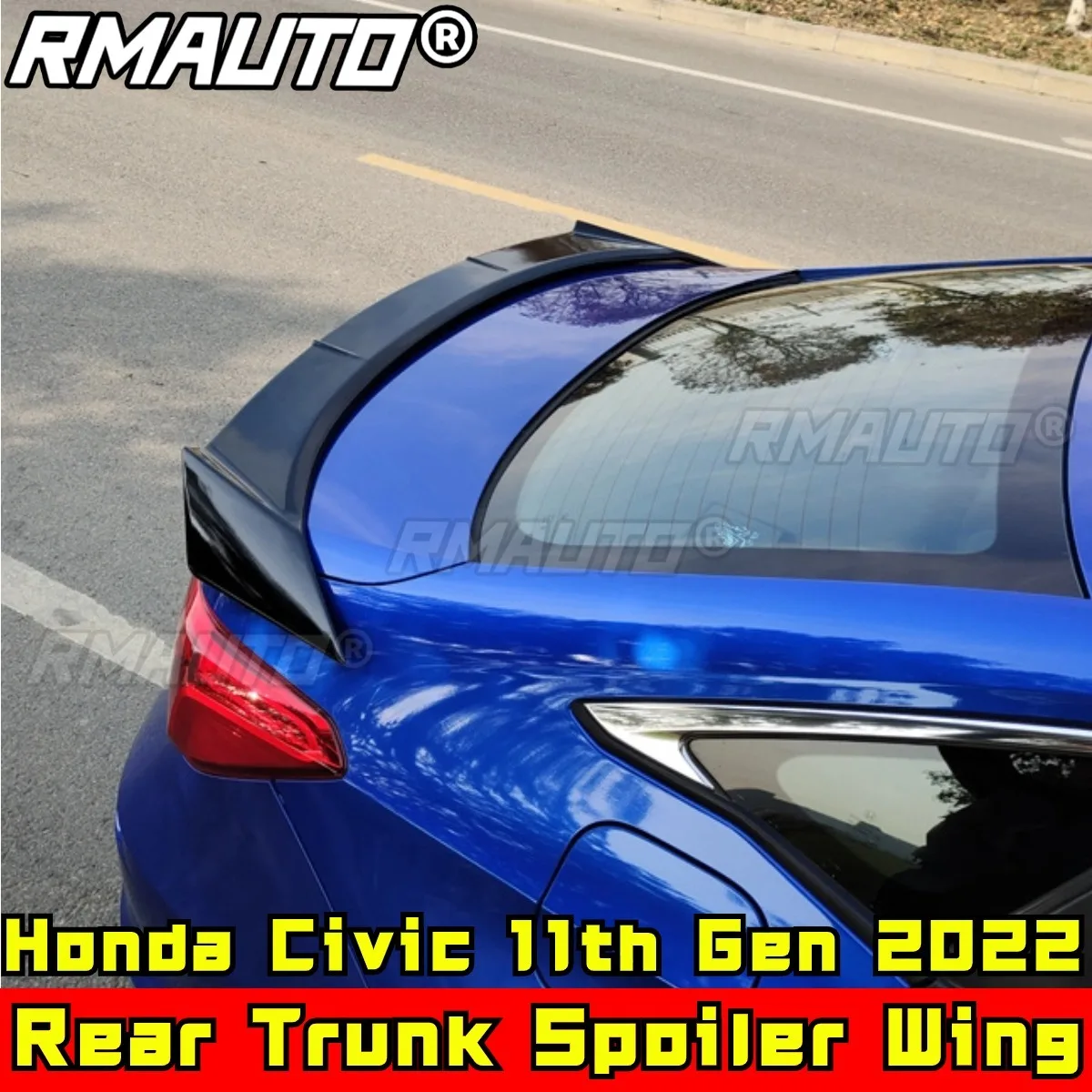 

Для Honda Civic 11-го поколения 2022, комплект кузова, задний спойлер, глянцевый черный стиль Falcon, автомобильное заднее крыло, заднее крыло багажника, автомобильные аксессуары