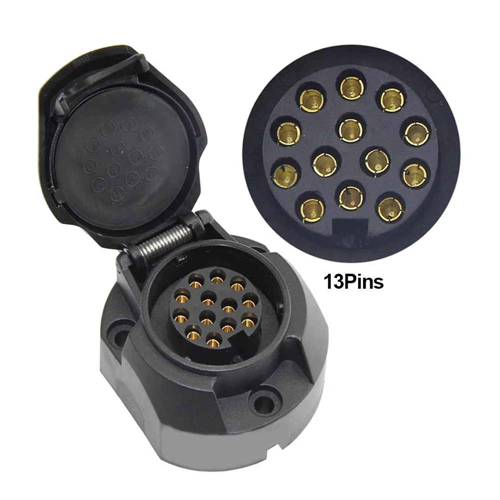 13 Pole Tow Bar Towing Socket Plug 12V Electrical Connector Adapter 7/13 Pin Euro Trailer Socket Car Accessories Caravans