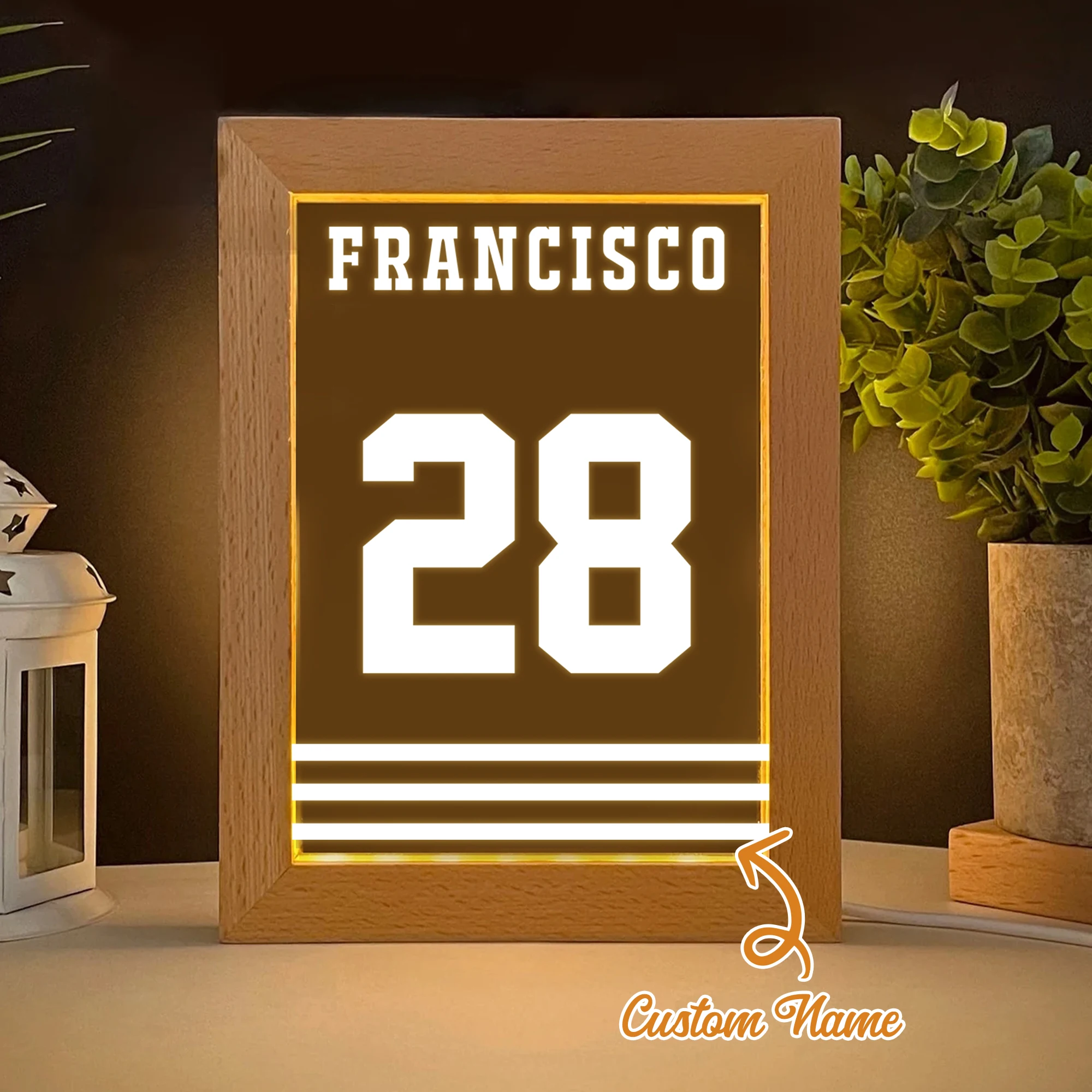 

Personalized Name Number LED Night View Photo Frame Custom Gift Family Living Room Bedroom Dining Room Home Decoration