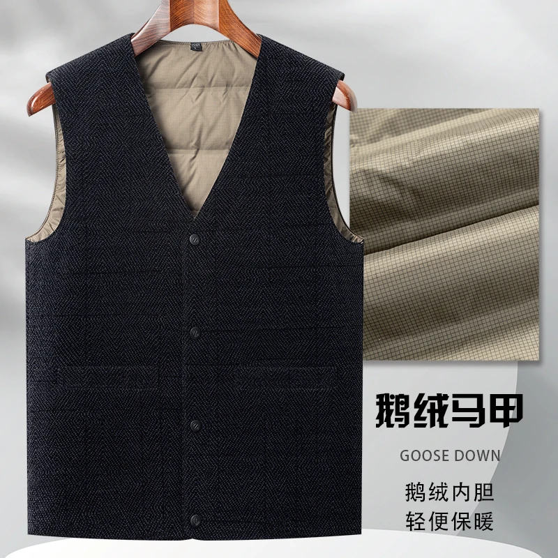 Lightweight 90% Goose Down Vest 2025 Autumn Winter Men Classic V-Neck Warm Waistcoat Male Single Breasted Down Jakcet Vest
