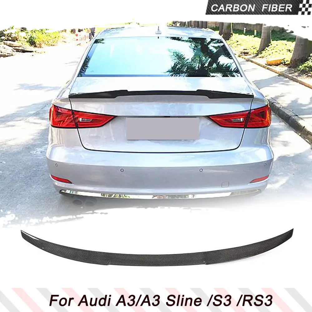 Carbon Fiber Trunk Spoiler for Audi A3/ S3/ RS3 (8V) Sedan 2014-2020 Custom Parts Trunk Lip Spoiler HighKick Rear Wing Spoiler