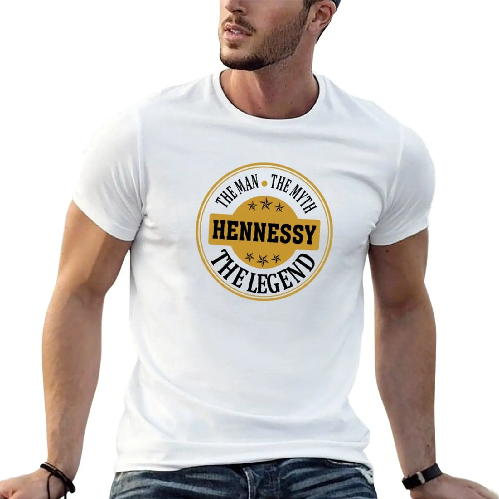 The Man The Myth The Legend (Black Text) T-Shirt High Elasticity Sports T-Shirt