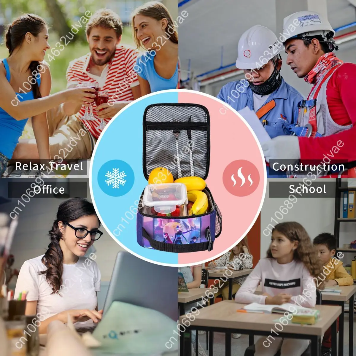 KPop Demon Hunters Anime Lunchtas Picknick Lunchbox Voor Vrouwen Casual Grafische Thermische Lunchtassen Oxford Draagbare Koeltas