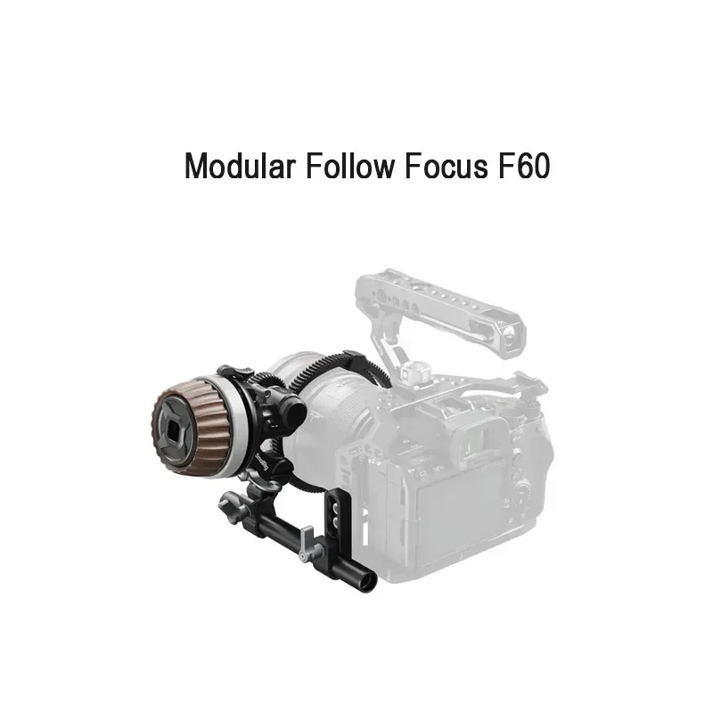 For 5163 F60 Modular Follow Focus Wide-range Stepless Damping Adjustment Zero-backlash Sync Drive 15mm Rod Clamp Cameras