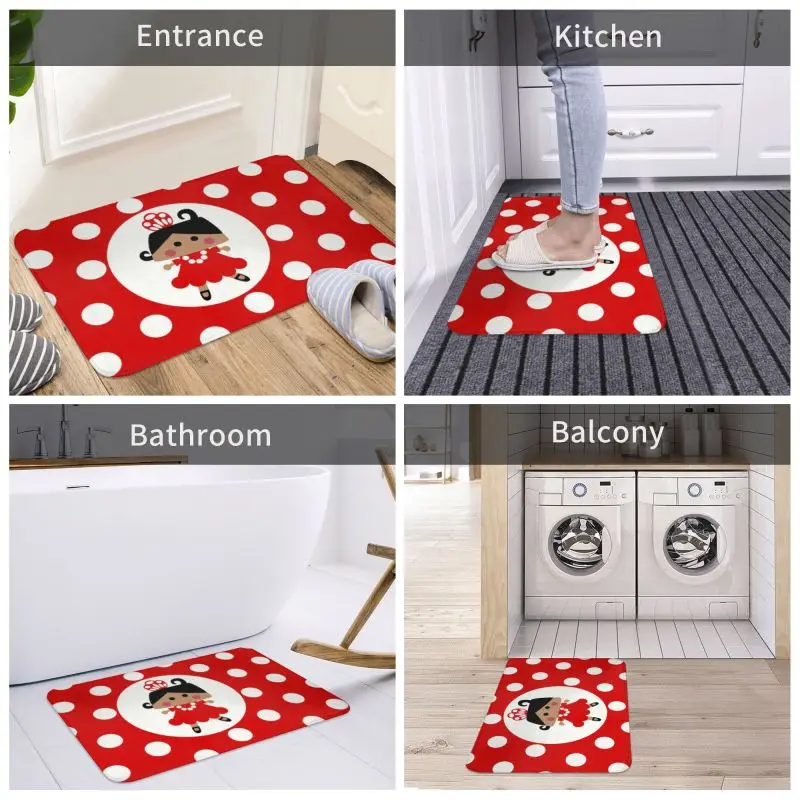 Custom Flamenco Dancer Polka Dot zerbino antiscivolo ingresso cucina bagno tappetini porta spagnolo spagna sala da ballo tappeto tappeto