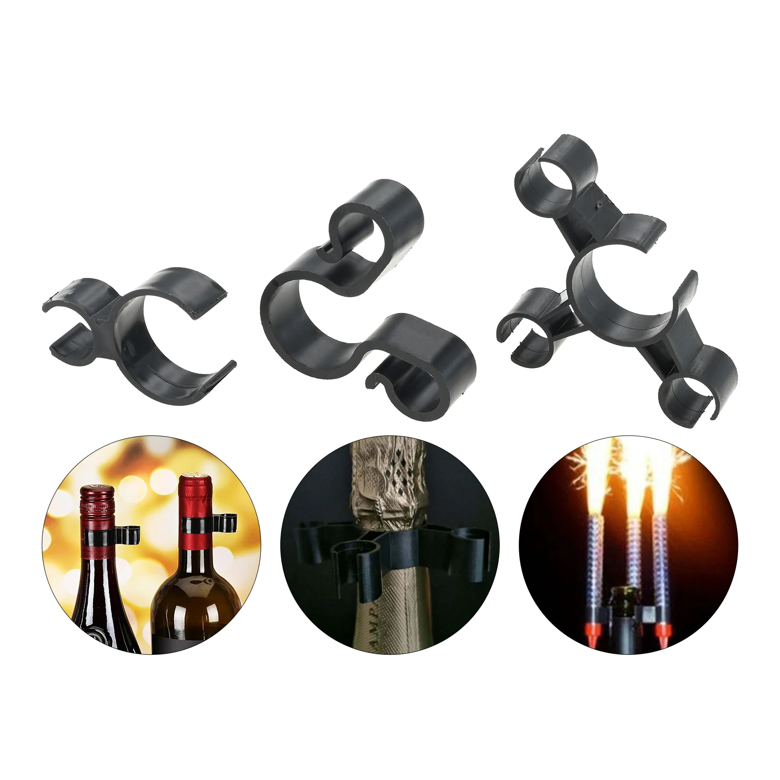 10 قطعة زجاجة النبيذ الشمبانيا حامل سباركلر زجاجة بلاستيكية سباركلرز كليب لشمعة حفلات عيد الميلاد الزفاف المنزل المطبخ بار