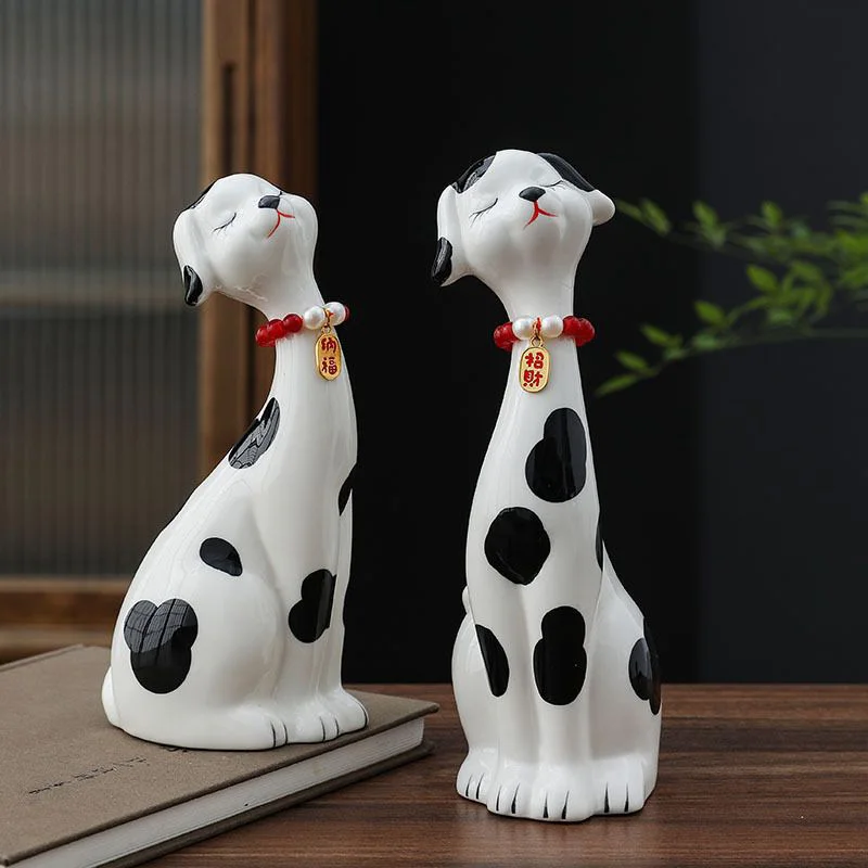Couple Cat Ceramic Ornament Modern Simple Home Decoration Dog Living Room Entrance Bedroom Desktop