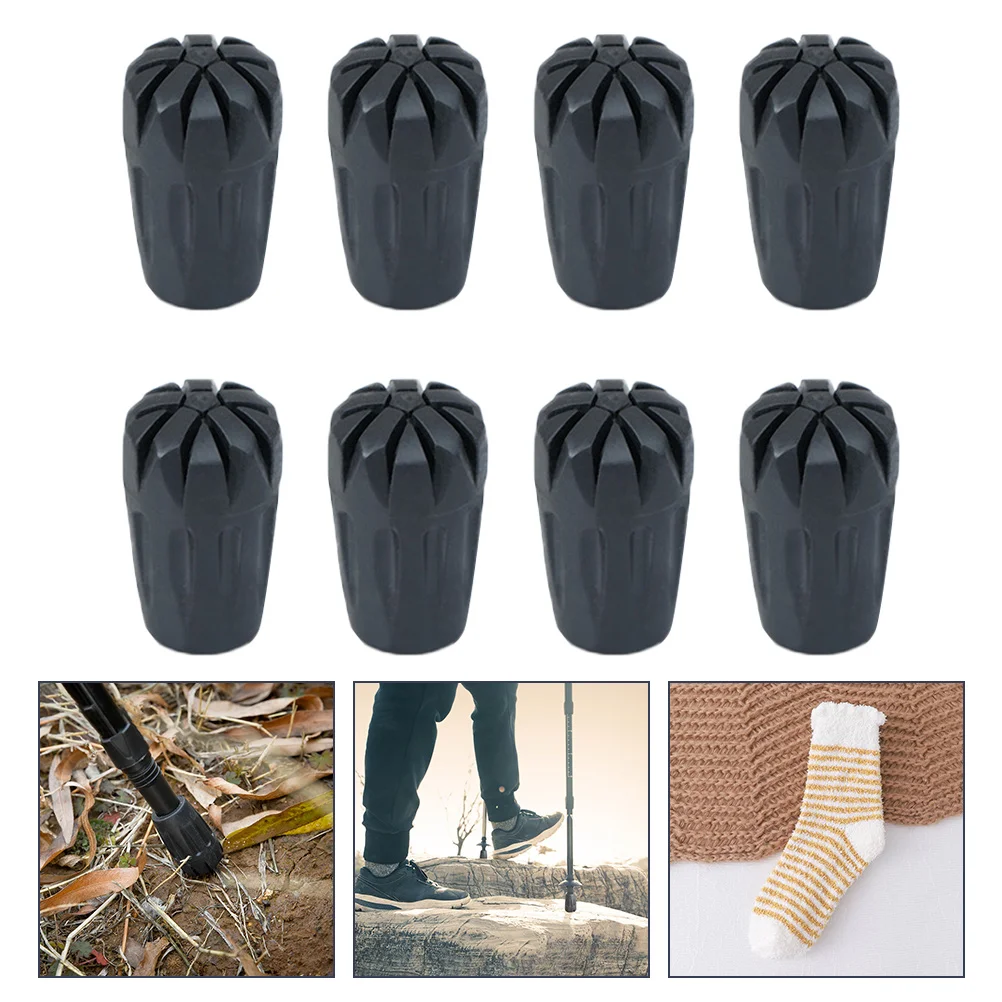 

16pcs Trekking Walking Cover Tip Cover Walking Stick Head Protector Rubber Durable Lightweight Hiking Camping Gear