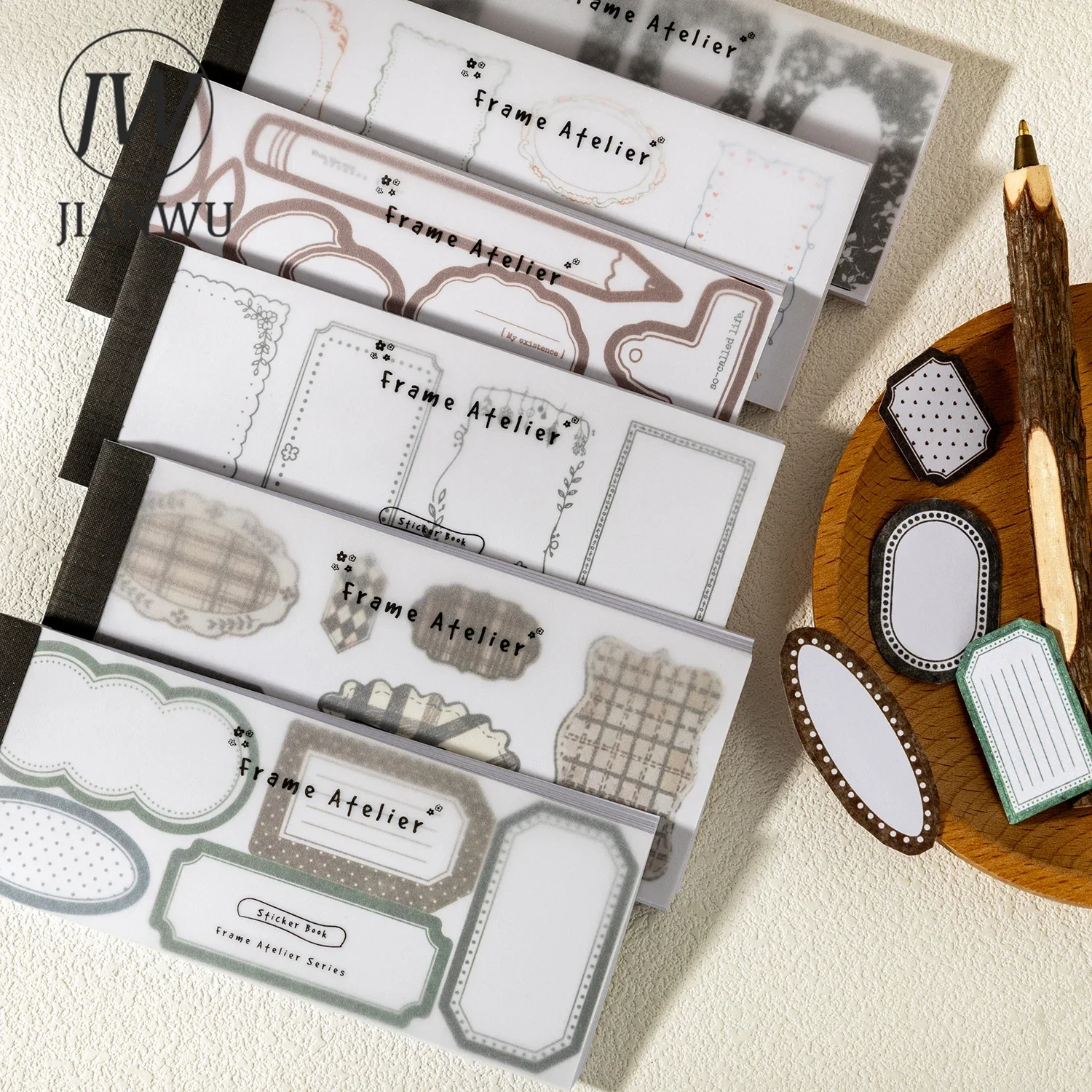 JIANWU Vintage Flower Border Label Landscape Material Collage Scrapbooking Sticker Book Creative DIY Journal Stationery view 4