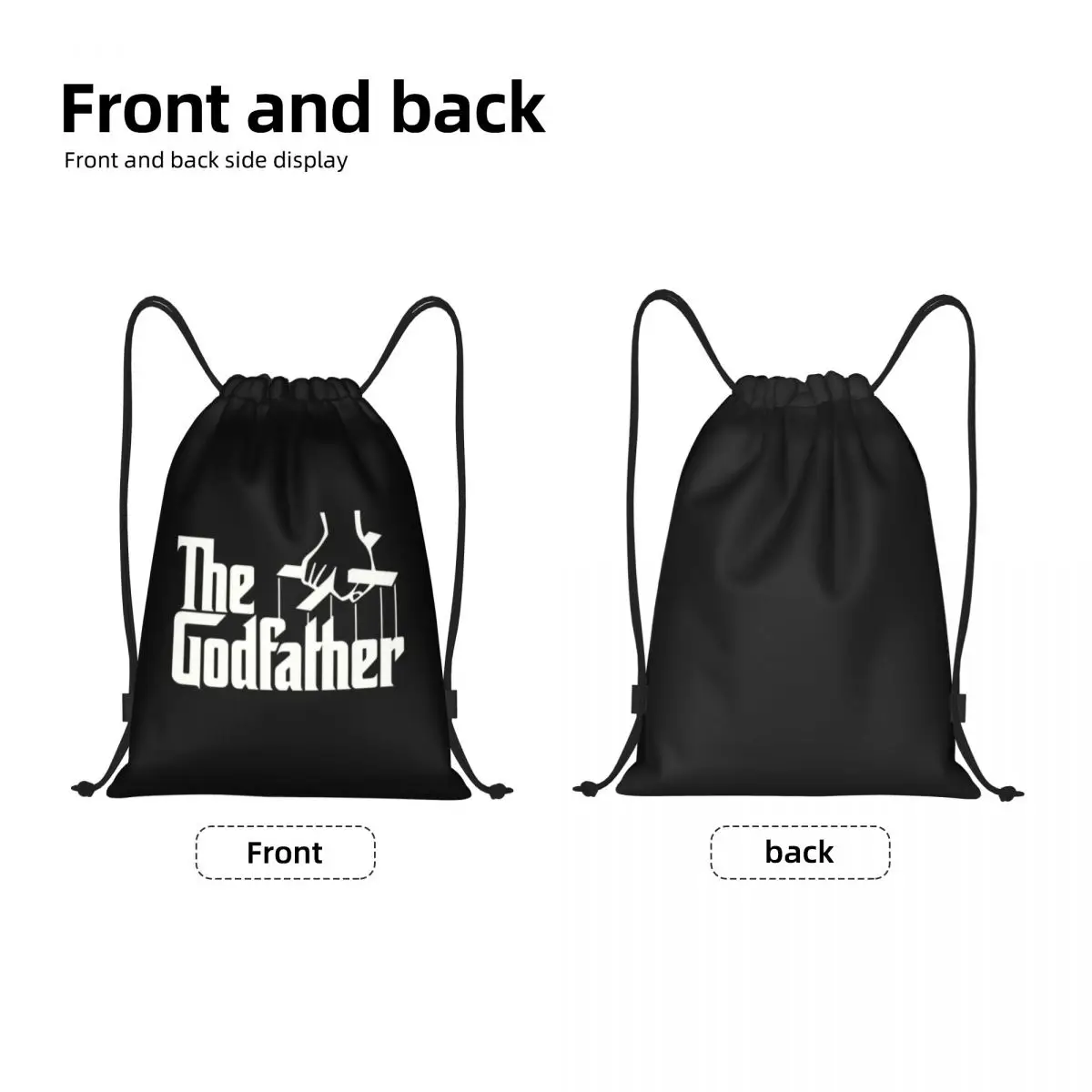 Mochila con cordón con logotipo personalizado para hombre y mujer, bolsa ligera de gángster, película de gimnasio, saco deportivo para Yoga