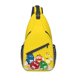 Mochila de hombro cruzada personalizada para hombres, bolso de pecho divertido, caramelo de Chocolate, Meme, mochila de viaje