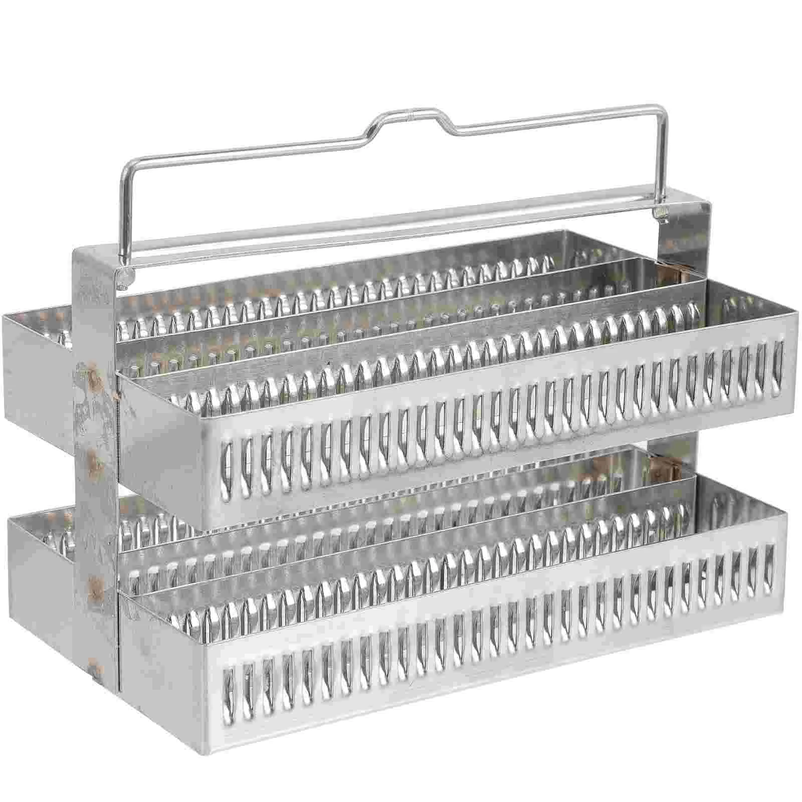 

Slide Drainer 60 Positions Glass Slides Rack Microscope Holder Biology Accessories Stainless Steel Staining