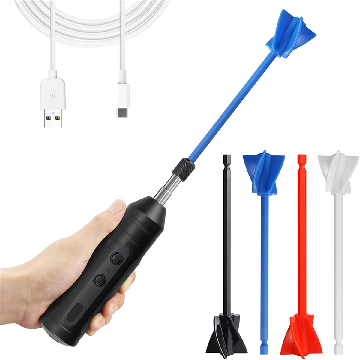 

A78E-Epoxy Mixer, Handheld Resin Mixing Tools for Resin Stirring - Electric Stirrer Machine with 4Pcs Paddles