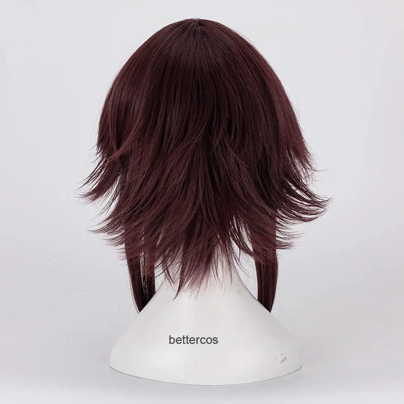 2025 كونوسوبا نعمة الله على هذا العالم الرائع Megumin تأثيري الباروكات أحمر داكن بني مقاومة للحرارة الشعر الاصطناعية + شعر مستعار