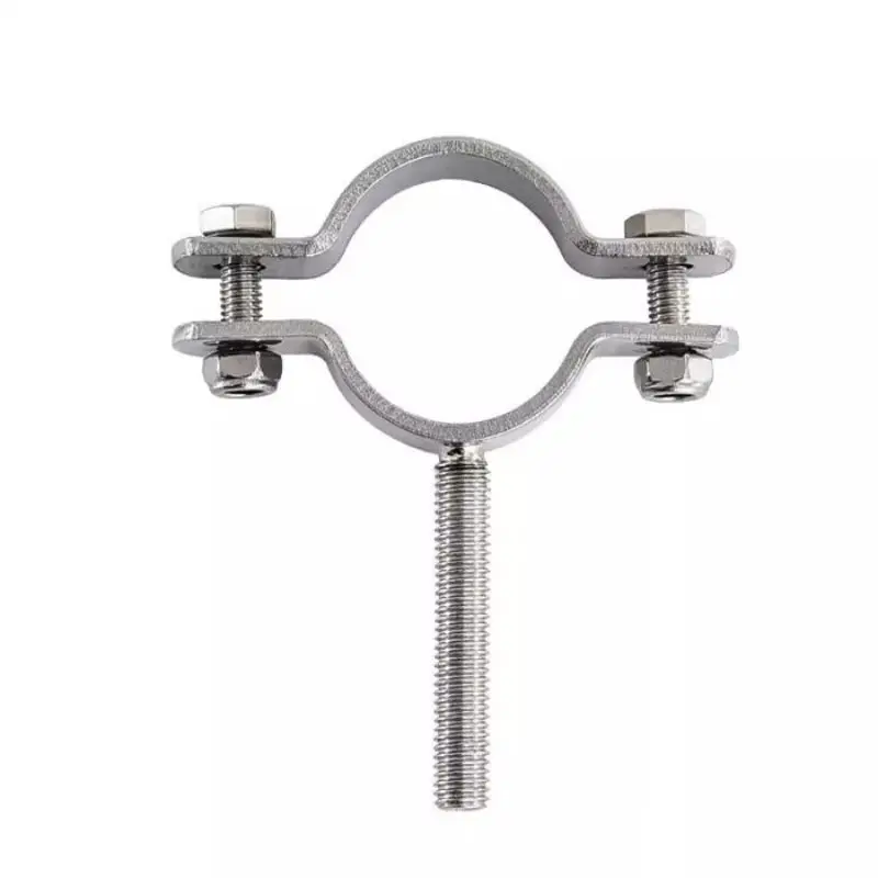 

Thickened Solid Round Shank Flat Pipe Bracket All 304 Stainless Steel Flat Plate with Screw Pipe Clamp Clamp Bracket