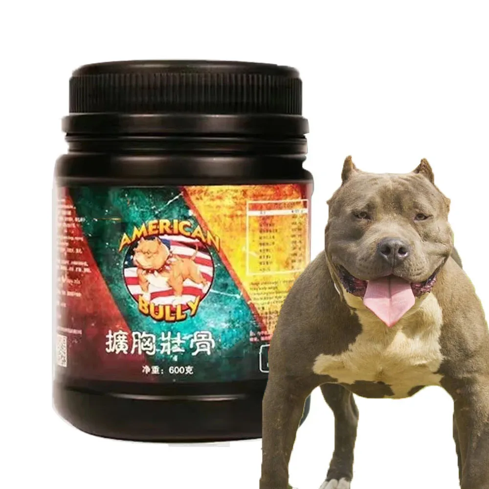 Bulldog Professional Muscle Builder, expansión del pecho, fortalece los huesos, crecimiento muscular, etiqueta nutricional para perros, 600g