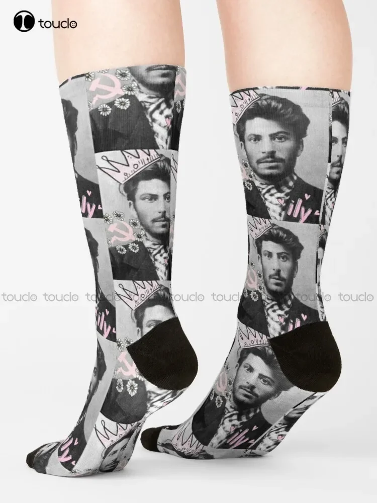 Young Stalin Ussr Funny History Russia Socks Cotton Socks For Men Cartoon Street Skateboard Socks Unisex Adult Teen Youth Socks